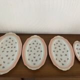 7 dishes Vintage Limoges porcelain pink and gold floral motifs