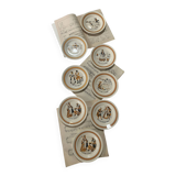 Lot de 8 assiettes comptines en terre de fer Choisy le Roi