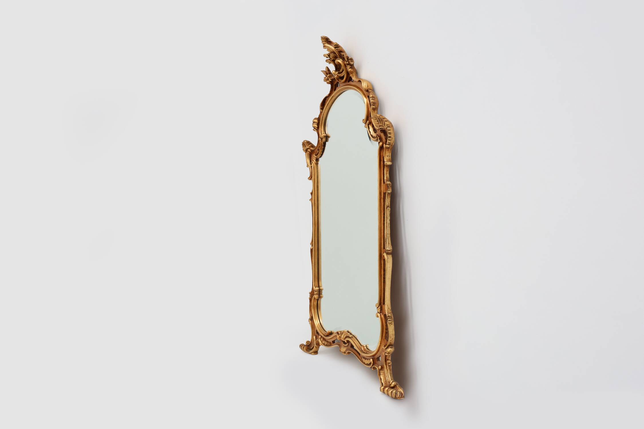 Large 20th century Baroque gilt wooden mirror in Louis XV style
