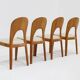 Vintage Danish solid teak dining chairs by Niels Koefoed 1960s set of 4