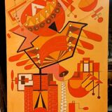 Abstract painting by Franco Balleri 1977 oil on canvas 80x60