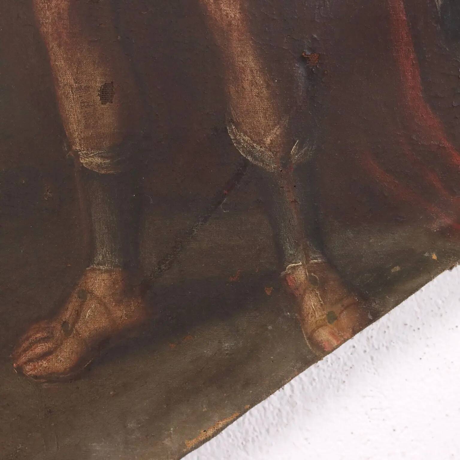 Ancient painting on a religious subject, oil on canvas, Italy 17th century.