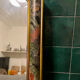 Vintage beveled mirror with floral frame