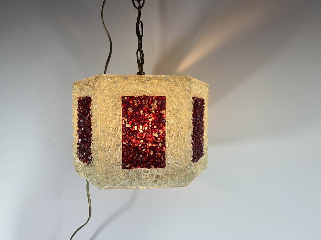 Scandinavian perplex granite chandelier Roland Konst vintage 70