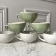 Set of 6 coffee cups Digoin letters and Villeroy & Boch green sage 50s-60s