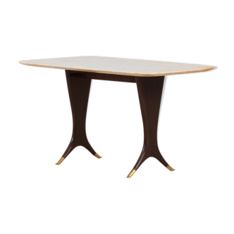 Table basse Guglielmo Ulrich avec plateau en marbre, Italie, années 1950