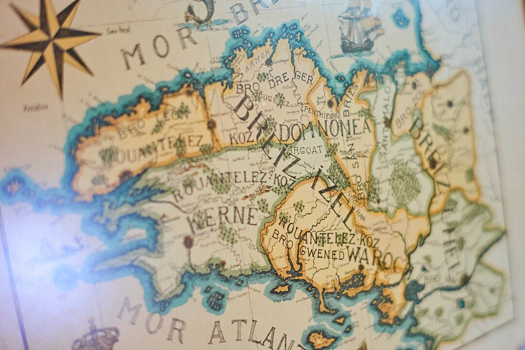 Old Map of Brittany By Derveaux Daniel Etching