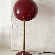 Articulated desk lamp, 1960s, burgundy and gold
