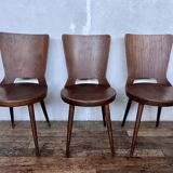Trio of vintage retro Dove Baumann chairs 1960