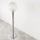 Lampadaire vintage chromé et verre, années 1970