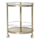 Round brushed aluminium dessert table, 1970-1980