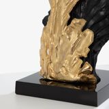 Paire de lampes bronze et résine de Philippe Cheverny 1970s