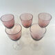 Set of 5 vintage pink wine glasses – 1970s