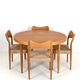 Restored round dining table by Villy Schou Andersen / oak / mid-century Danish modern design / 1960s / 1970s