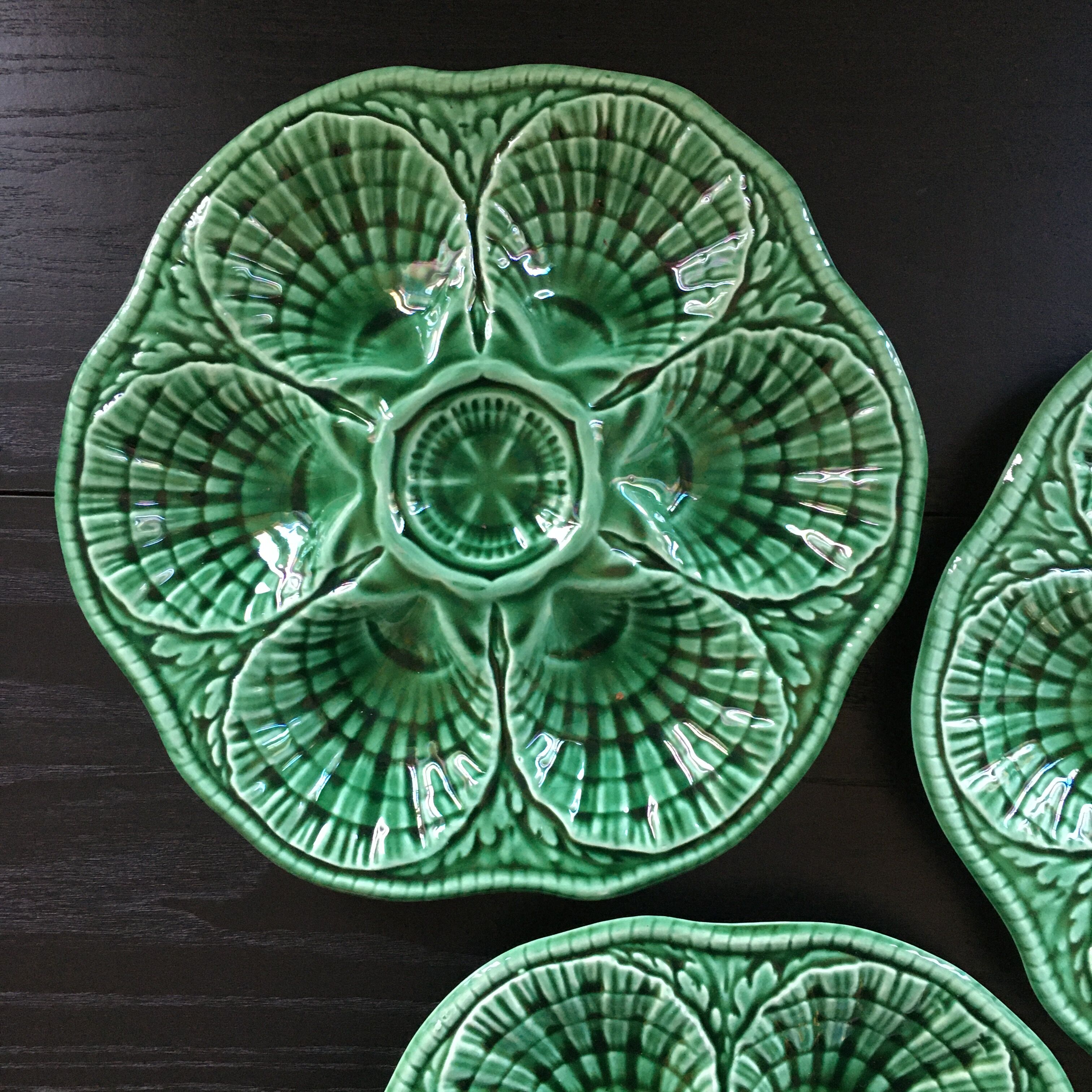 Lot 3 oyster plates Sarreguemines