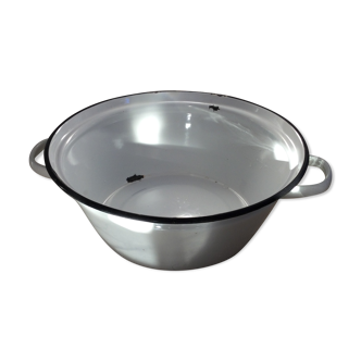 Bassine cache pot en tôle émaillée
