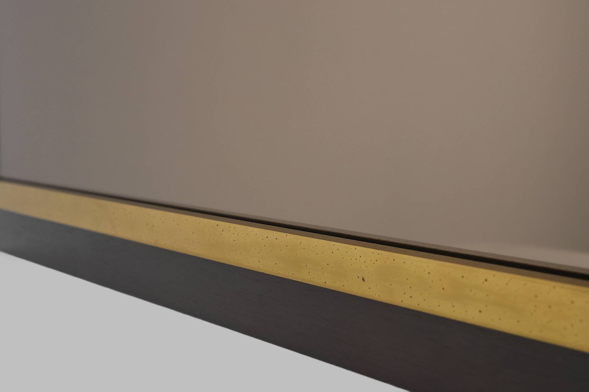 Belgian Mid-Century Belgo Chrome Mirror in Copper and Fumé Glass, 1980s