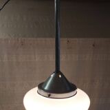 Metal Bauhaus suspension with opaline globe - mid 20th century.