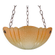 1920s Art Deco Cut Glass Orange Ombre Plafonnier Lamp Shade