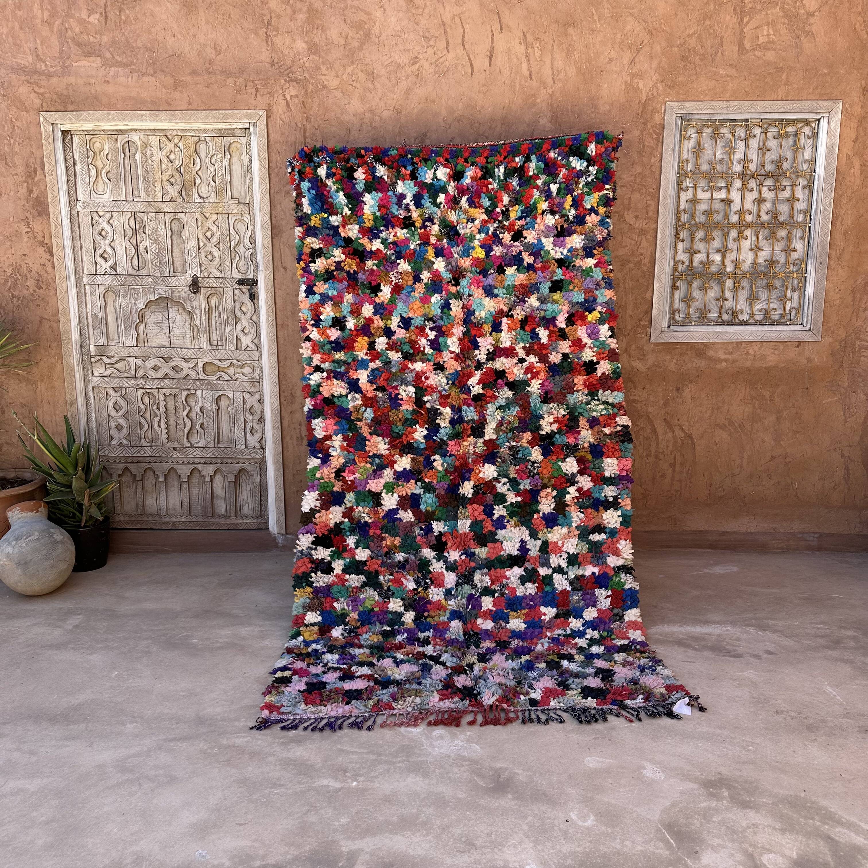 Tapis Marocain Boucherouite coloré - 138 x 260 cm