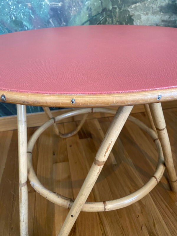 Table basse rotin, bambou,  vintage