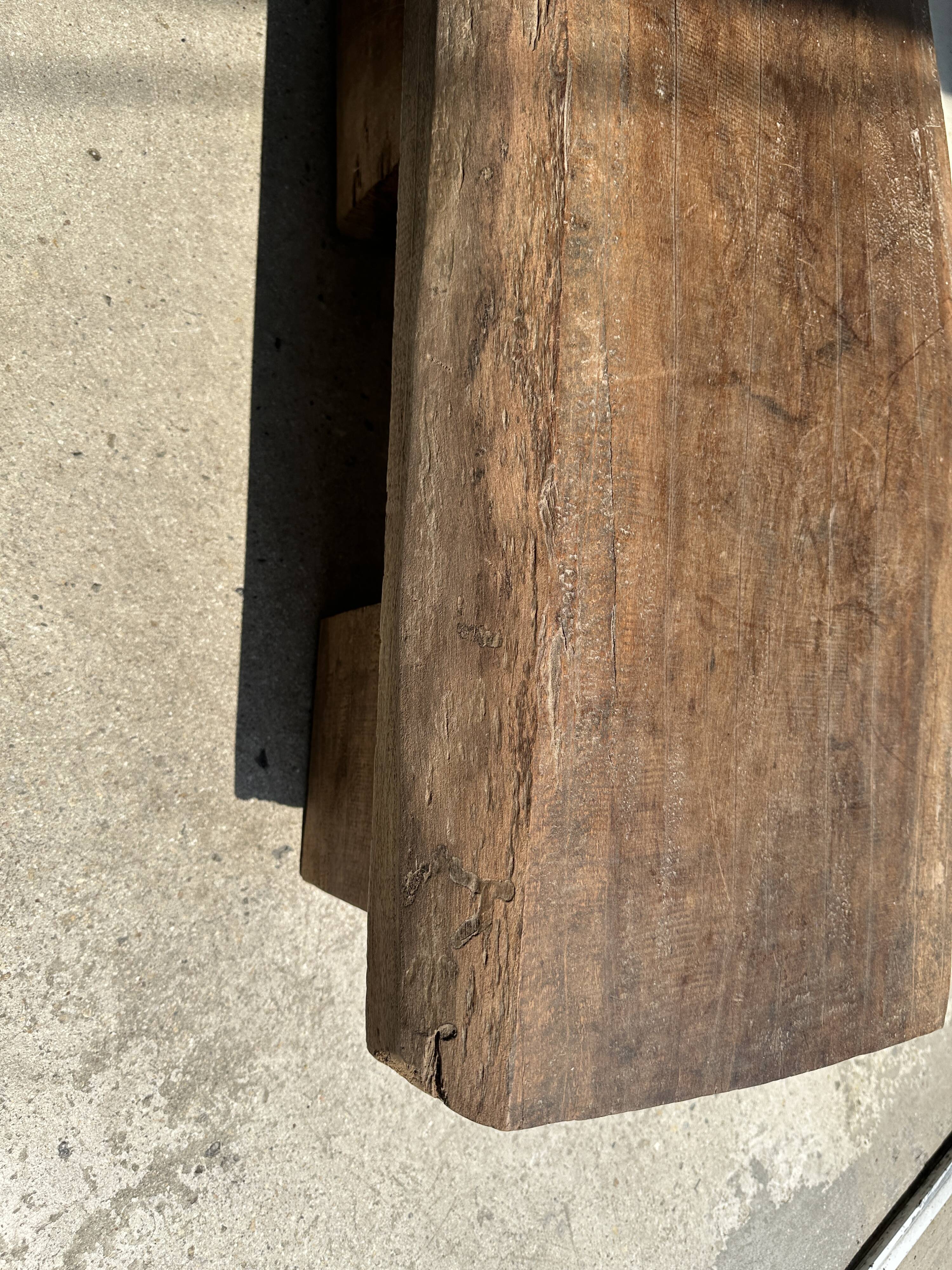 Asian solid wood quadripod brutalist coffee table H30 L81 l42