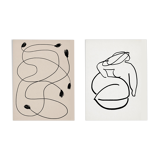 Pair of prints, abstract wall art set of two, 50x70cm
