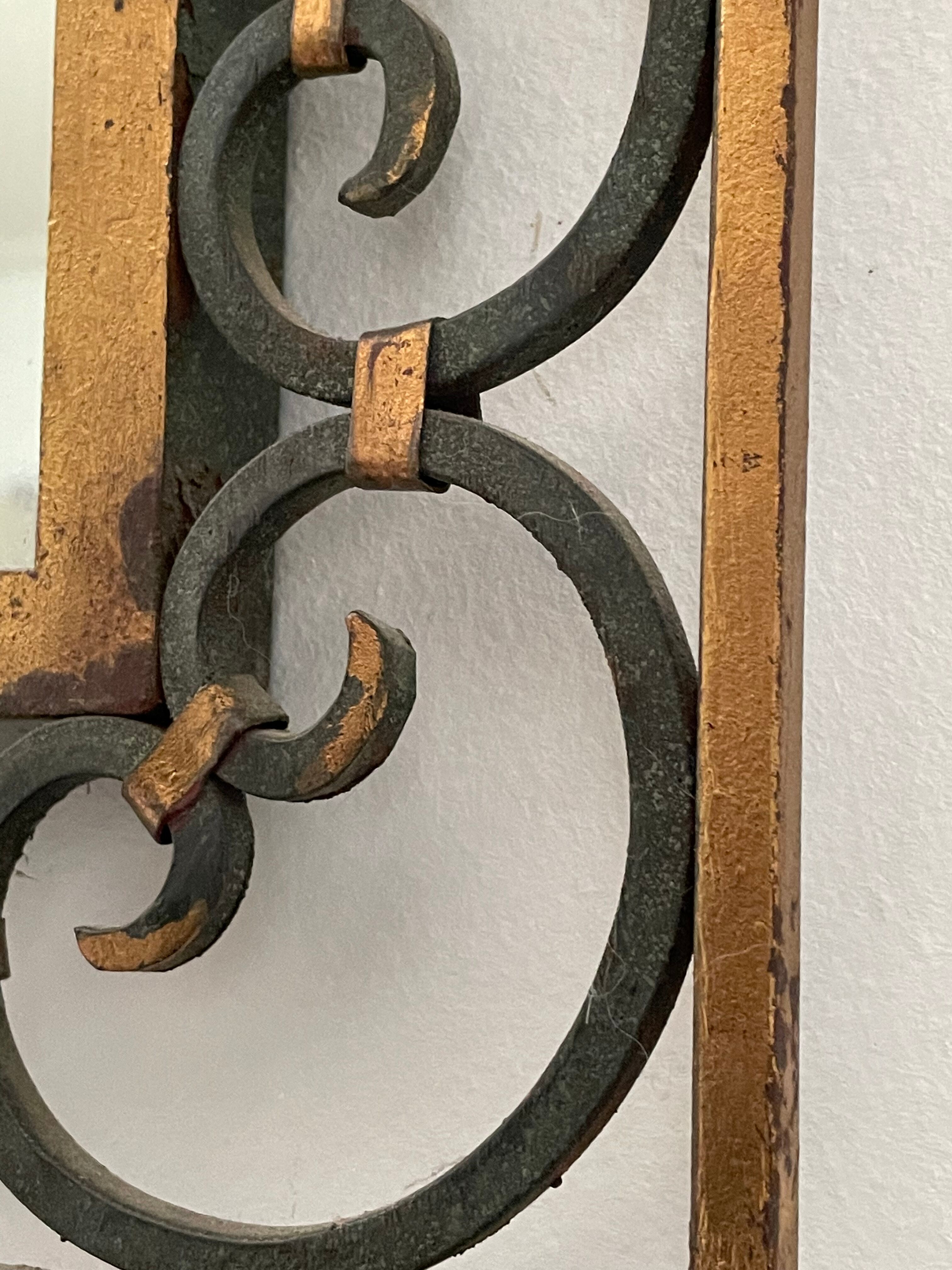 Art deco wrought iron mirror