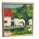 Huile sur toile suédoise « Arbre près de la maison » par Karl Bertil Lundh, milieu XXème