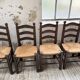 Straw chairs oak 1940s Dudouyt