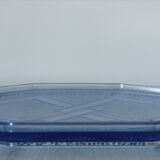 Art deco blue pressed glass tray