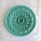 Large vintage turquoise ceramic bowl – Openwork braided pattern