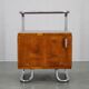 Restored Bauhaus chrome and walnut nightstand, Czechoslovakia 1940s