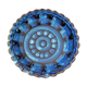 Cut or pocket in polychrome varnished sandstone with a blue and floral decoration
