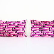 Matching silk ikat velvet pillows