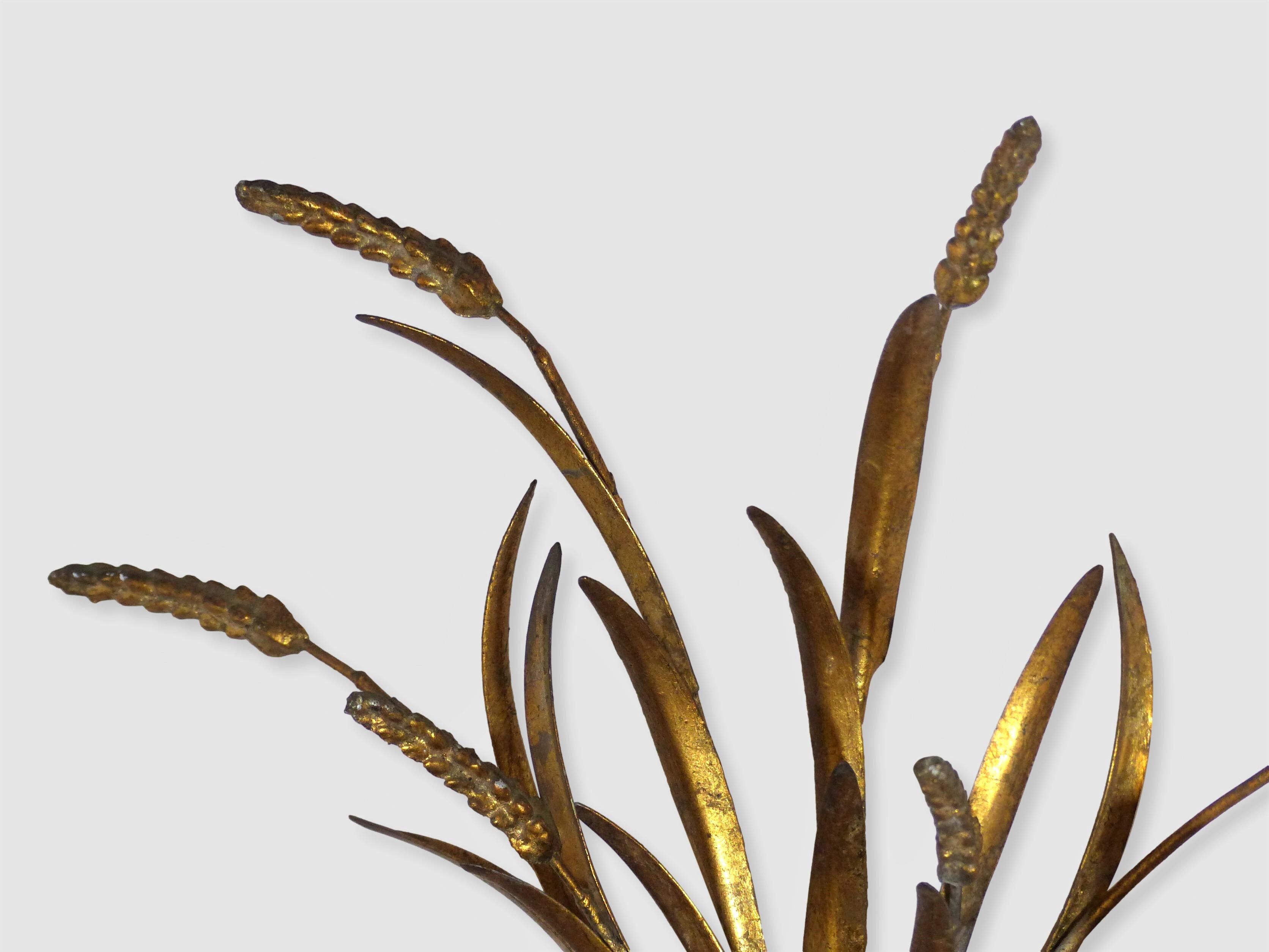 Pair of wall lamps sheaves of golden wheat