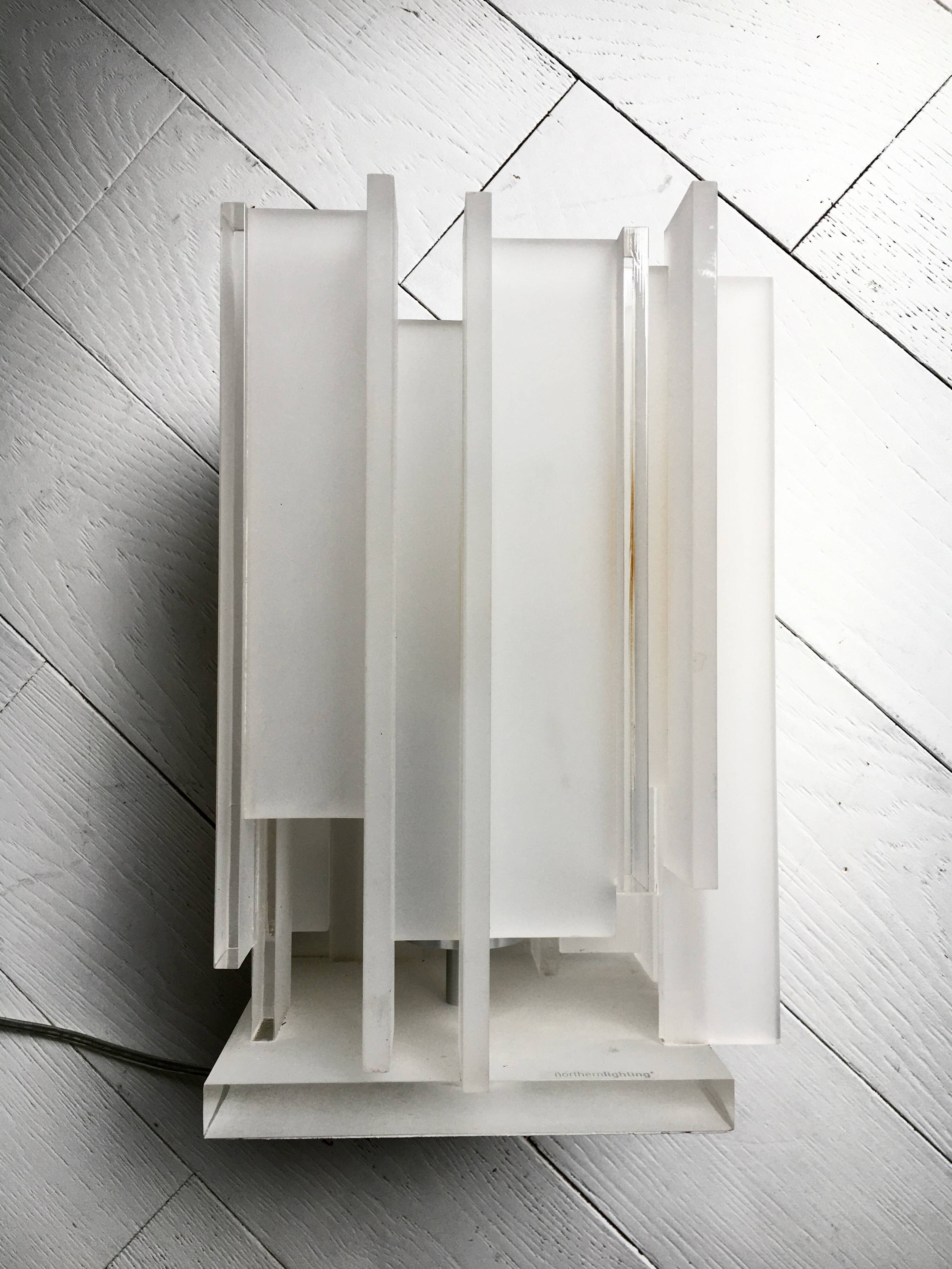 Gerhard Berg. Table lamp, "berg table", northern lighting, 1990s/2000s, plexiglass.