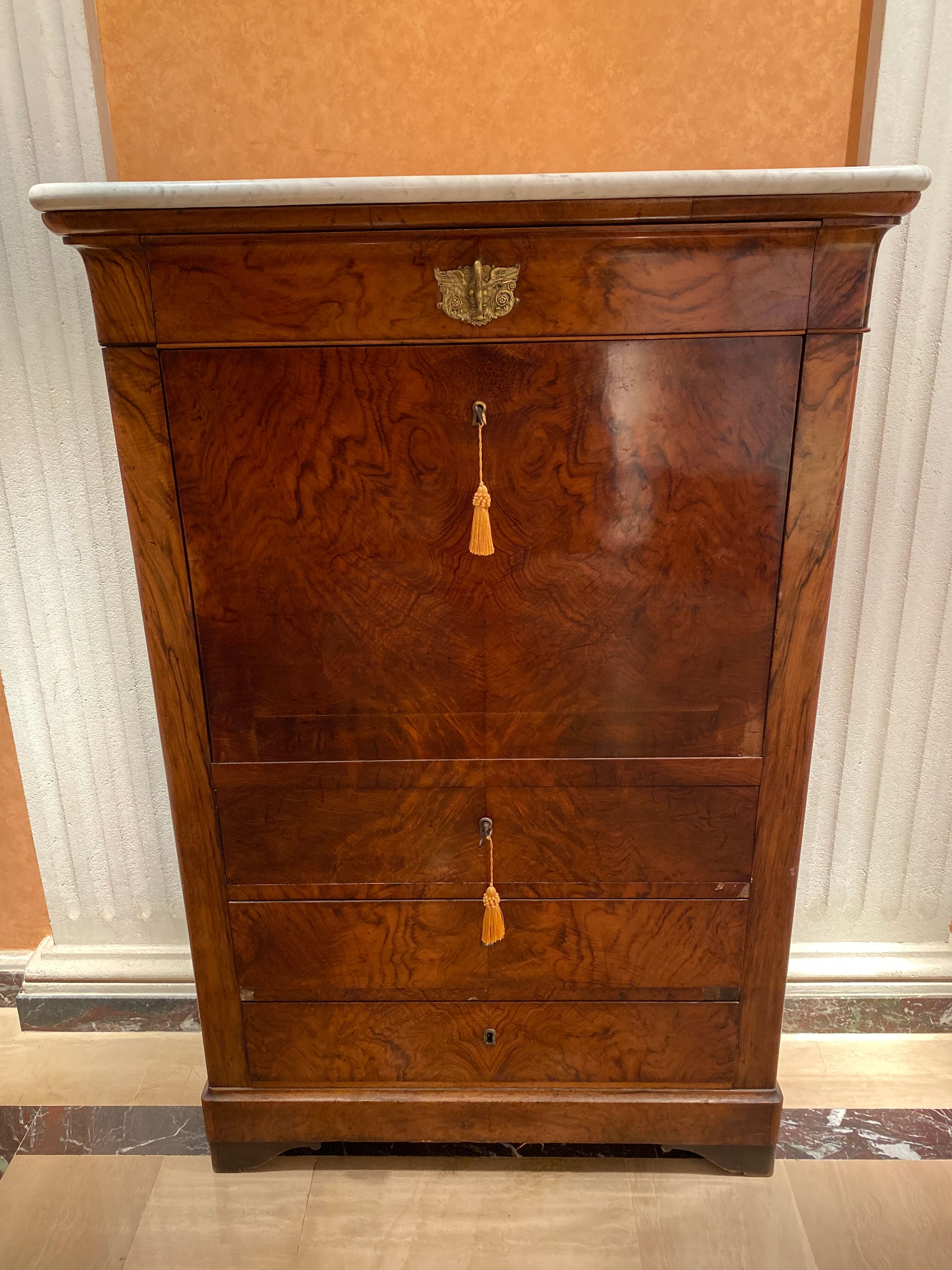 Secretary in mahogany Louis Philippe