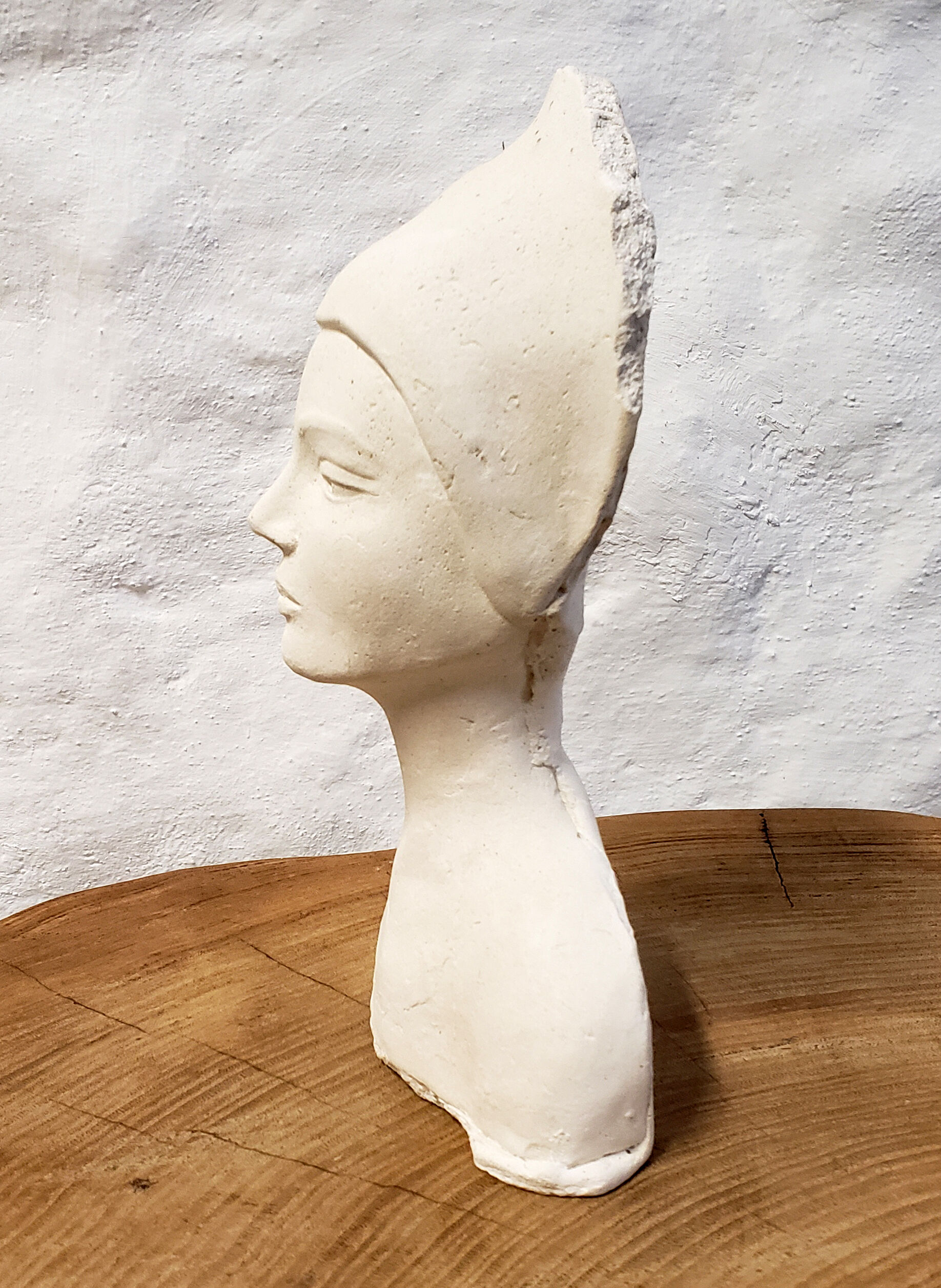 Woman bust in plaster