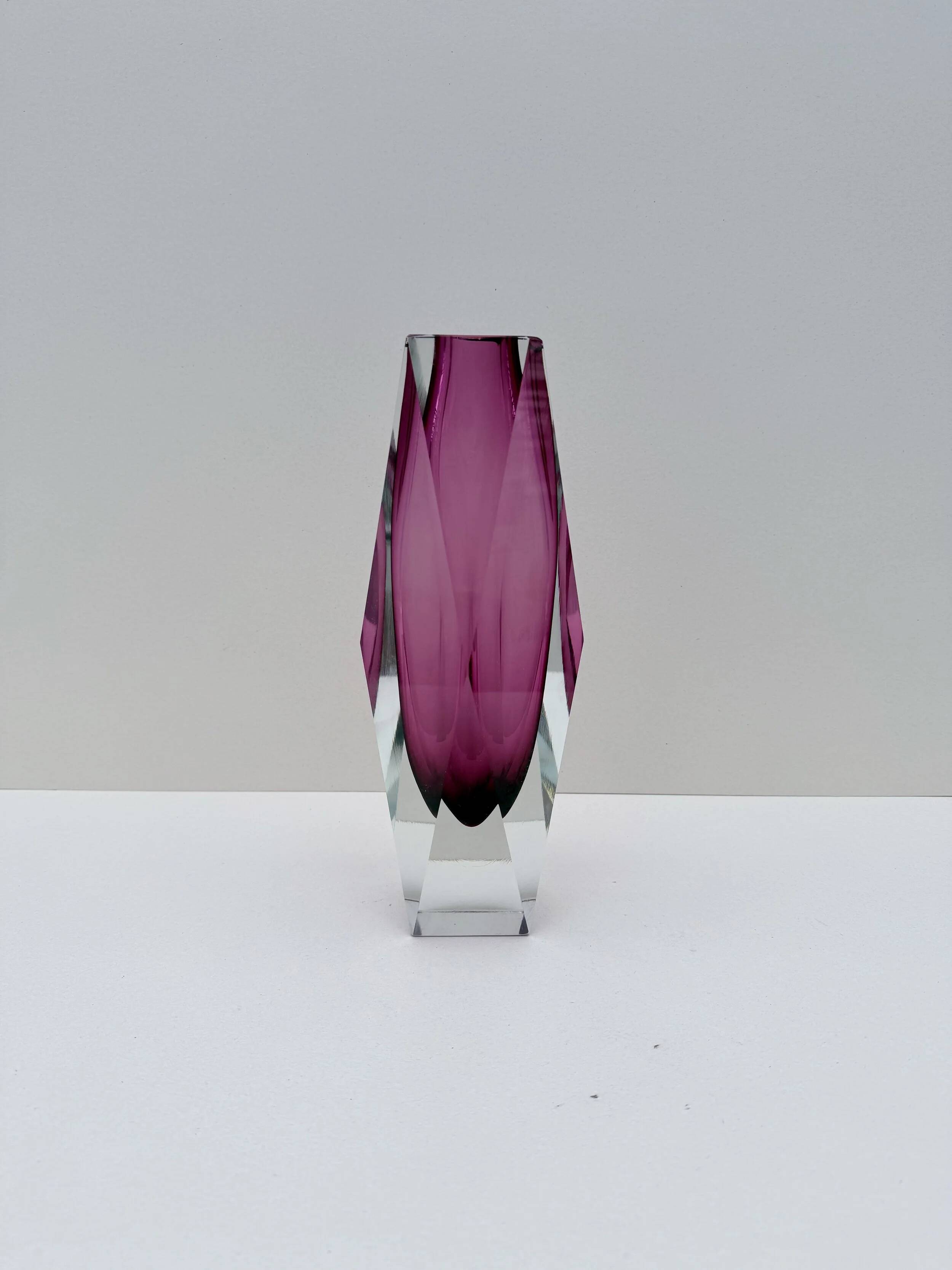 Sommerso vase - Murano blown glass, Italy 1970