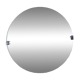 Round Art Deco mirror – Bevelled glass & chrome clips – 1930s