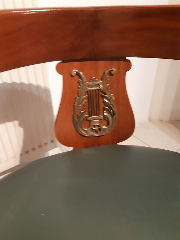 Empire office armchair with column feet