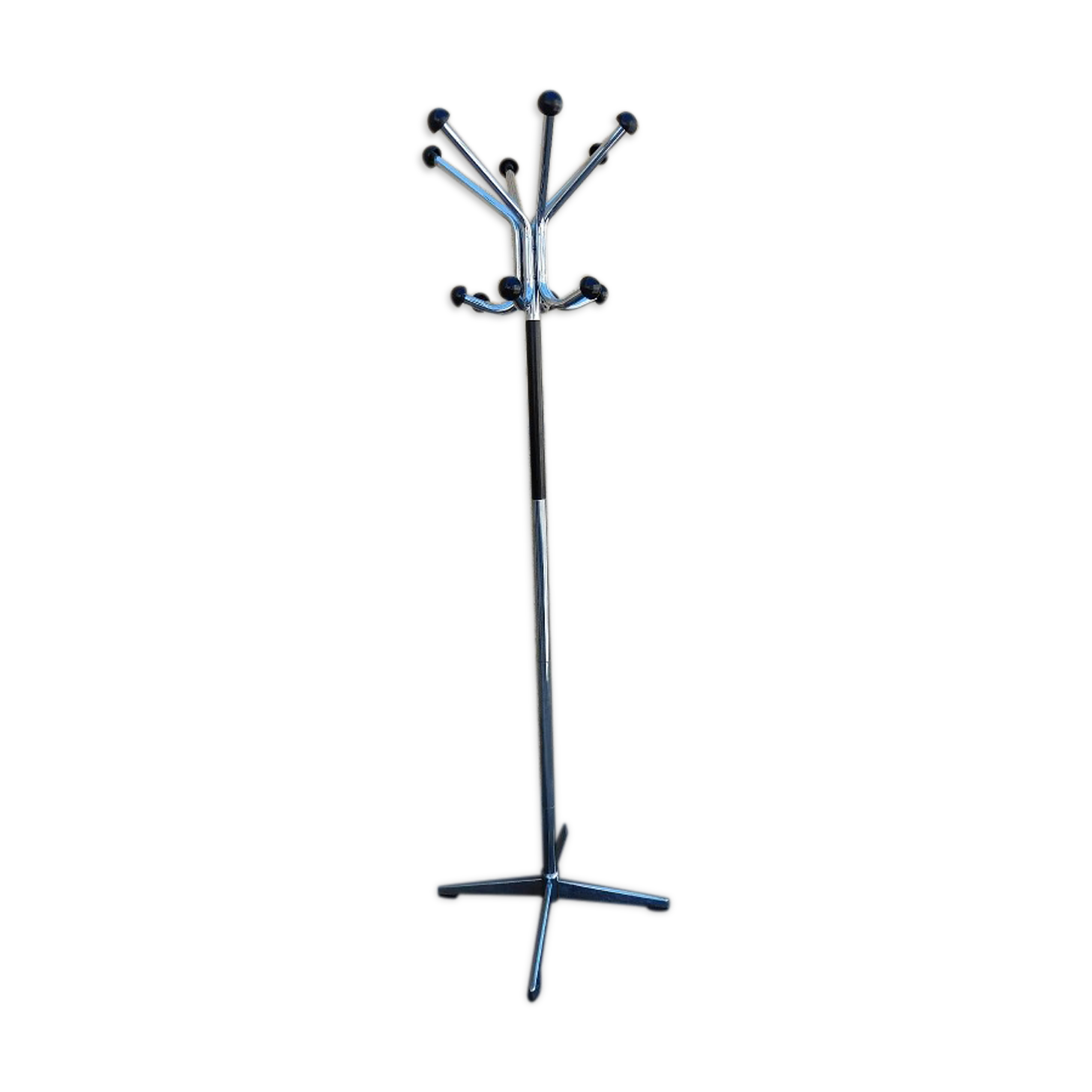 Standing coat rack in metal chrome 1950