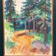 Swedish Oil on Canvas “Spår” by Gustaf Höglund, Vintage & Framed 57 × 49 cm
