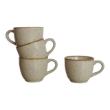 Set of 4 cups in beige speckled stoneware