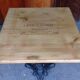 Bistro table feet in iron cast and solid wood tray