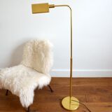 Lamppost / adjustable guided 1970s vintage gilded brass