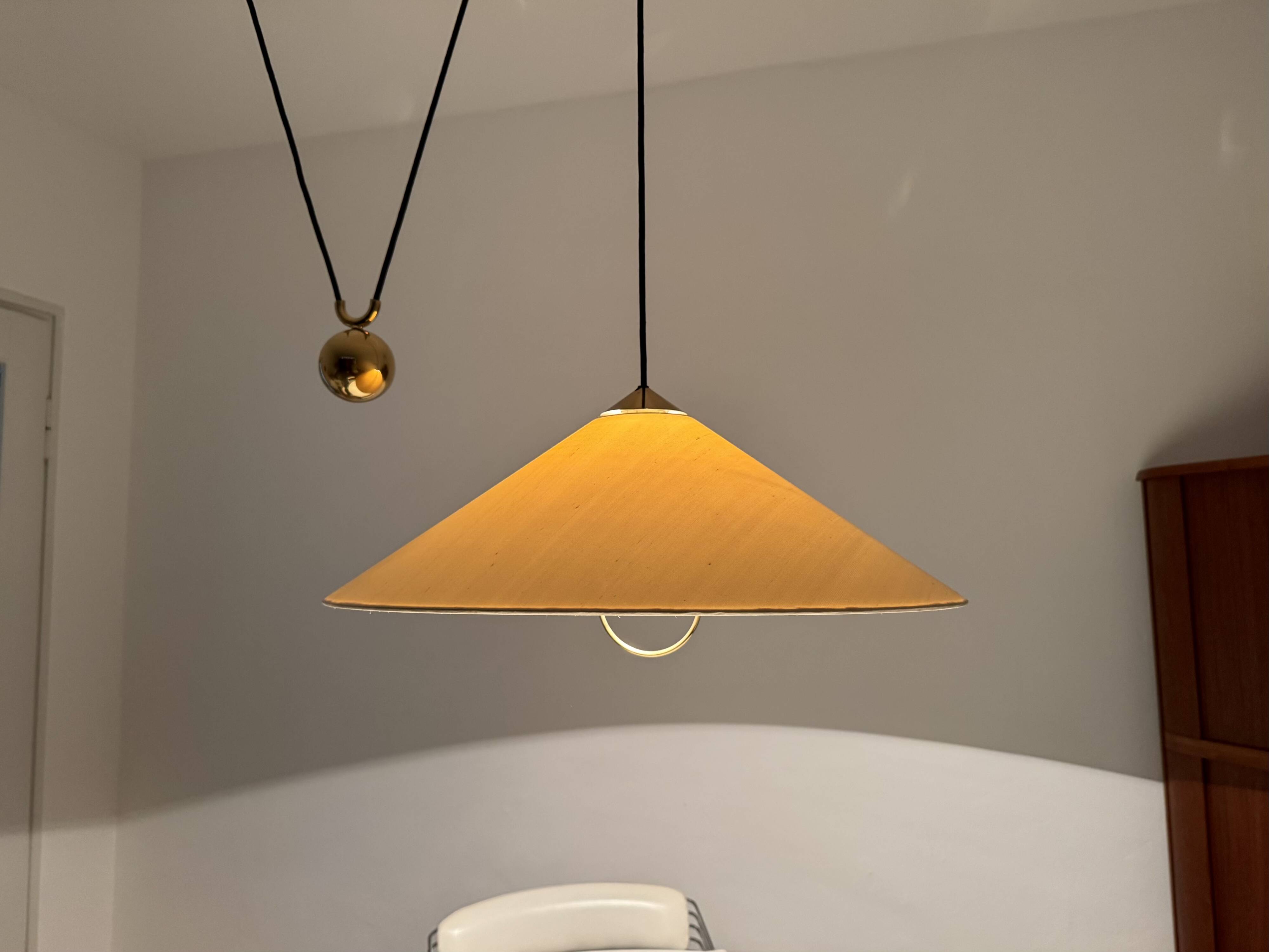 Large Adjustable Pendant Lamp with Counterweight by Florian Schulz