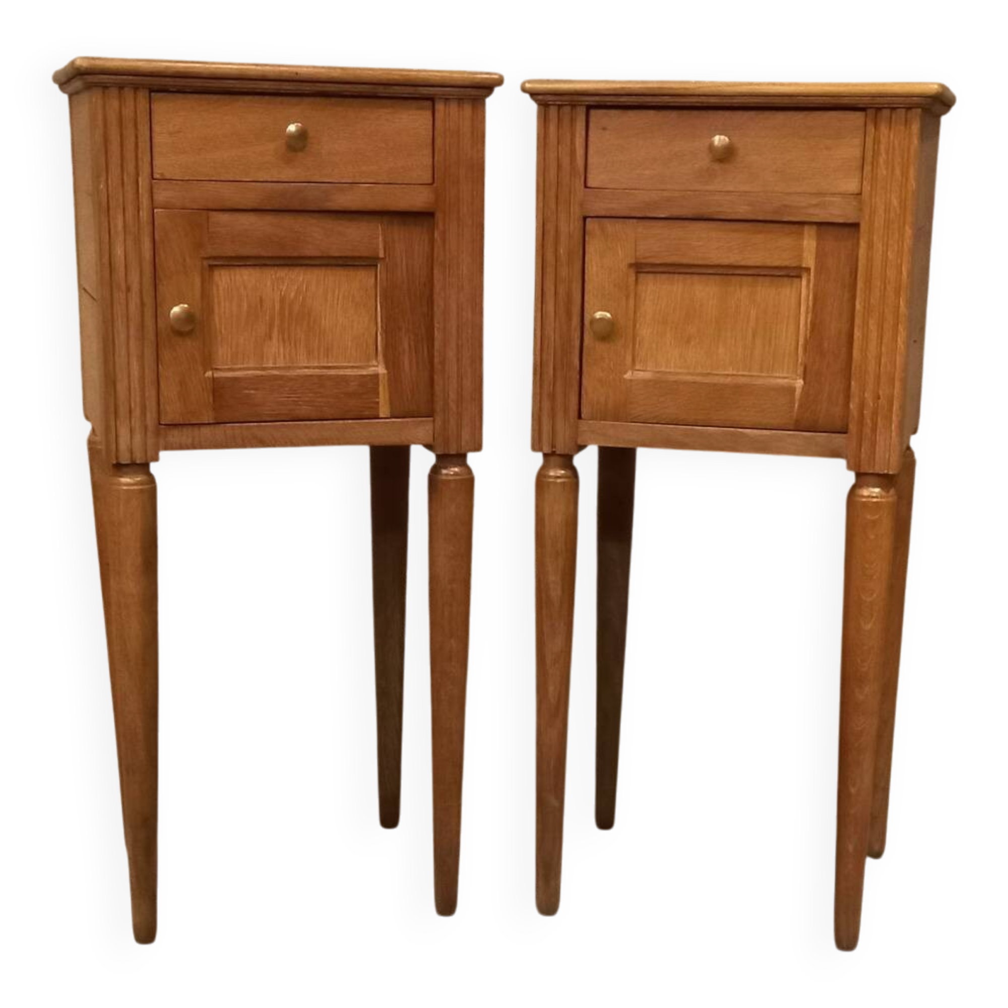 Paire table de chevet chêne massif art deco années 30/40