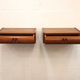 Set of vintage floating nightstands in teak with drawers *** Denmark 1970